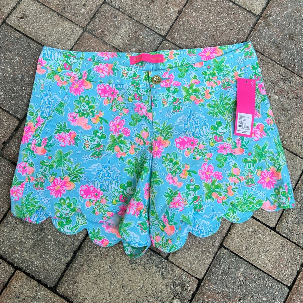 NWT Lilly Pulitzer X Disney Buttercup Scalloped Shorts Size 6